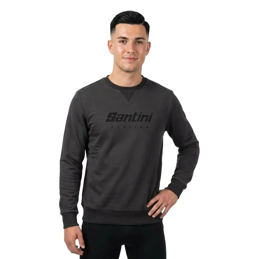 SANTINI Logo 大學T 棉質 防皺 舒適 休閒 休閒 棉