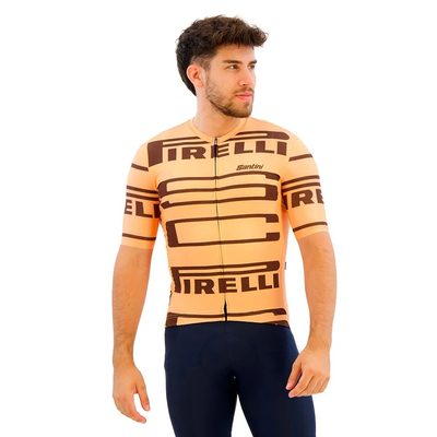 SANTINI Pirelli Short Sleeve 車衣 彈性 透氣 正品歐洲代購 [140893112]