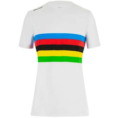 SANTINI Official Uci Rainbow T 外套 恤 透氣 舒適