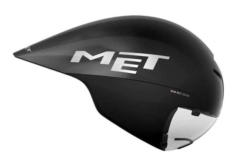 MET Drone Wide Body II金屬黑亮面款頭盔實拍，MET品牌標誌特寫