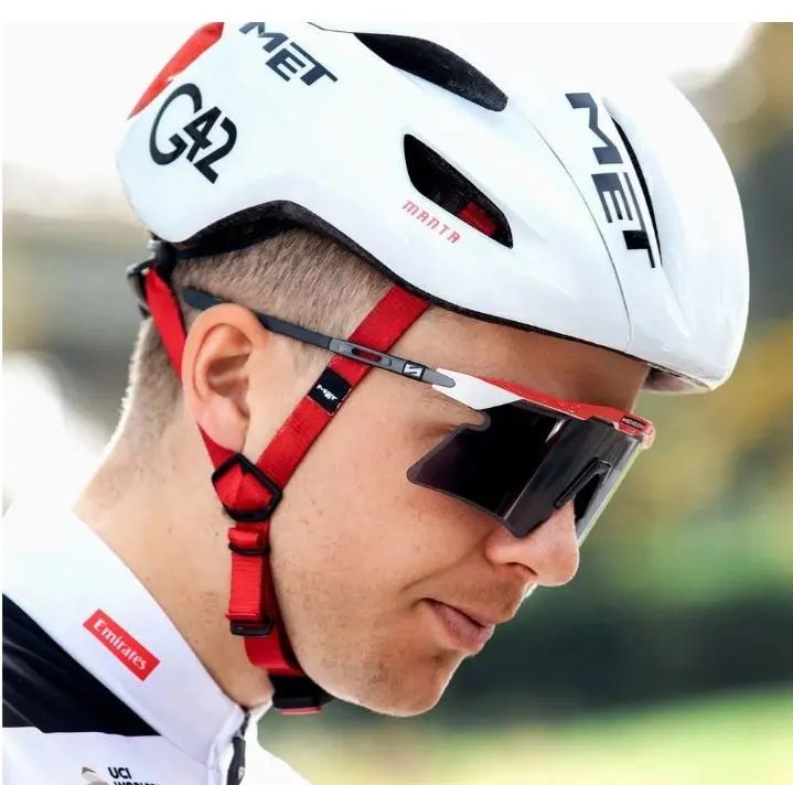 UAE Team Emirates 選手配戴 SCICON Aeroshade 2.0 Titanium 車隊限定款