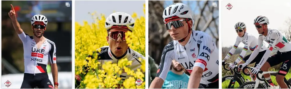 UAE Team Emirates 多位選手配戴 SCICON Aeroshade 2.0 Titanium 比賽與訓練照片